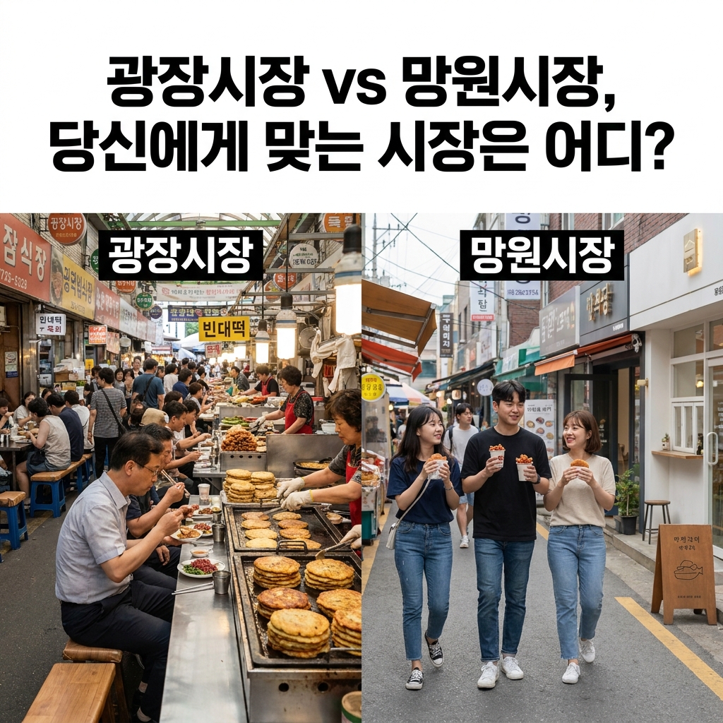 광장시장 vs 망원시장, 당신에게 맞는 시장은 어디?