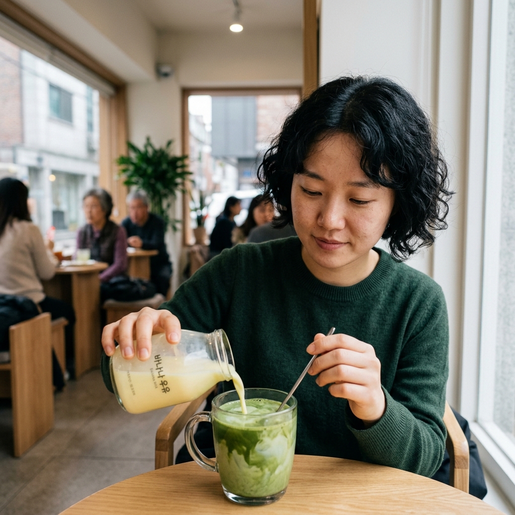 말차라떼에 바나나 우유를 말아먹는 신조합, 외국인 관광객이 발견한 꿀조합