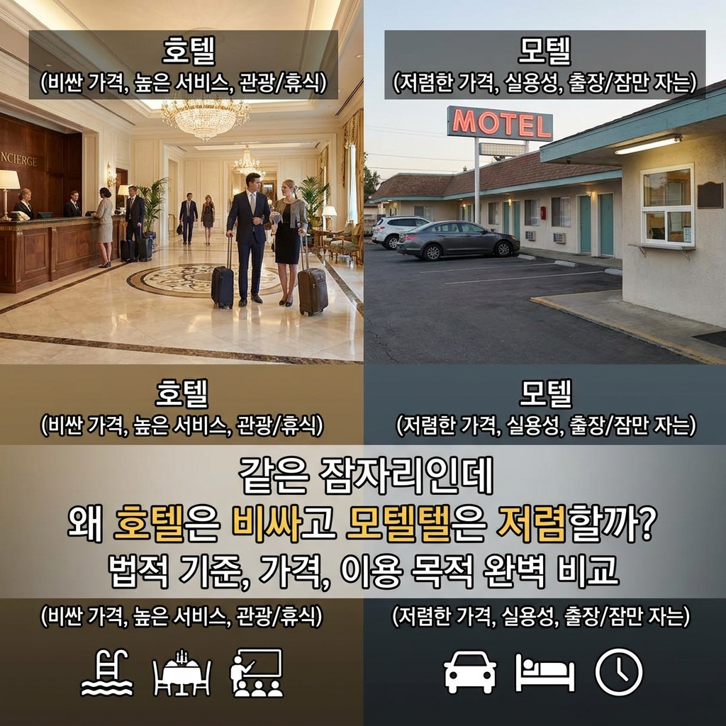 같은 잠자리인데 왜 호텔은 비싸고 모텔은 저렴할까? 호텔과 모텔의 뜻부터 이용 목적까지 완벽 정리