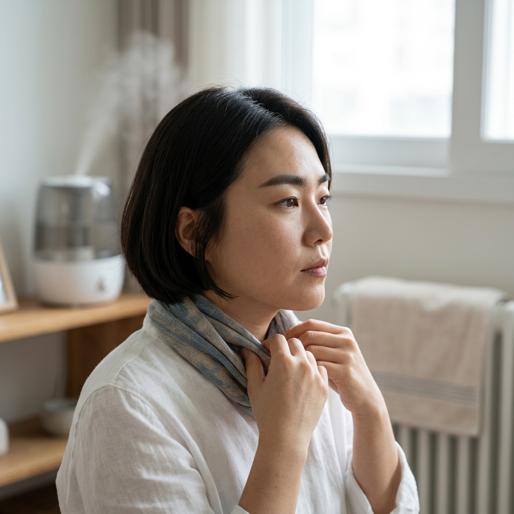 환절기 목 따갑다면…목 보온 vs 습도 조절, 무엇이 먼저일까?