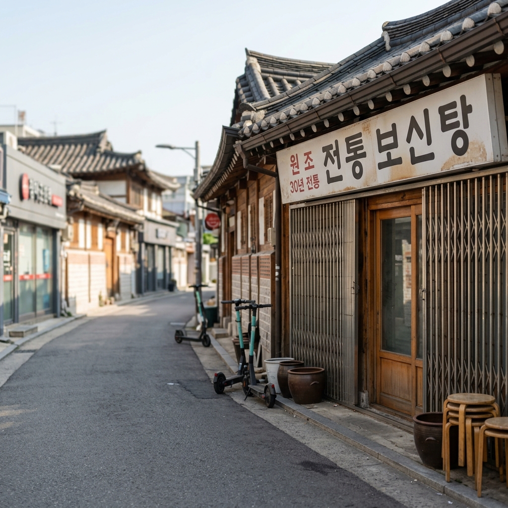 빈 보신탕 식당 거리 풍경