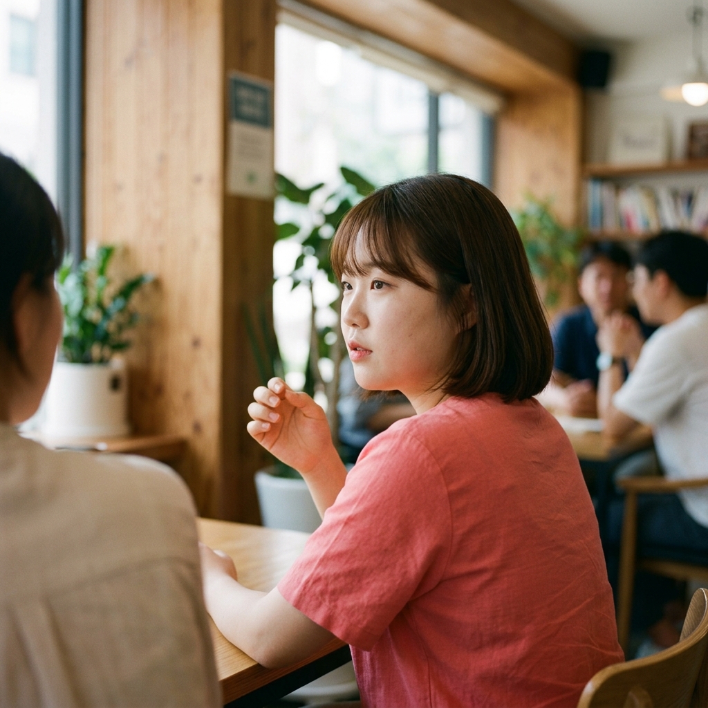 직설적으로 대화하는 사람의 모습