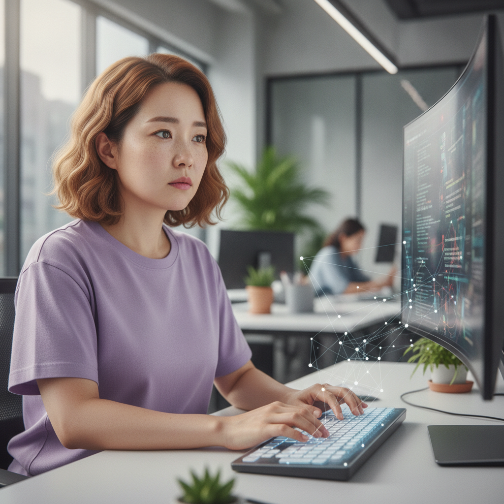컴퓨터 화면을 조작하며 업무를 처리하는 AI 에이전트의 모습