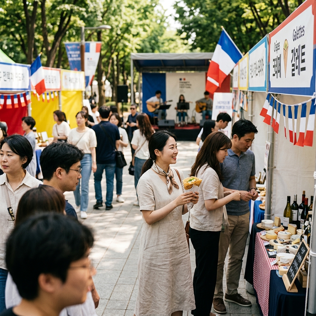 파리공원에서 열리는 프랑스 문화축제 현장 모습