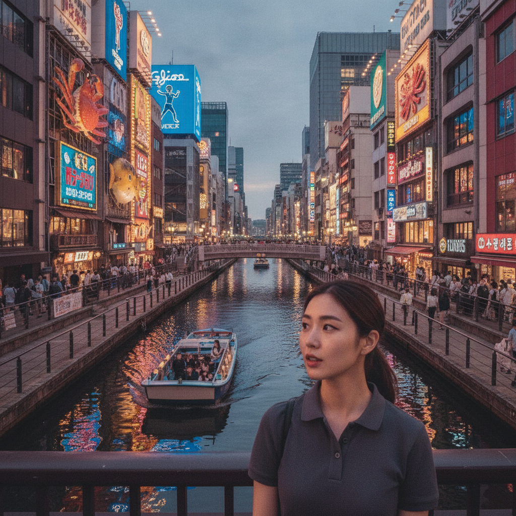 난바 도톤보리 네온사인 거리 전경