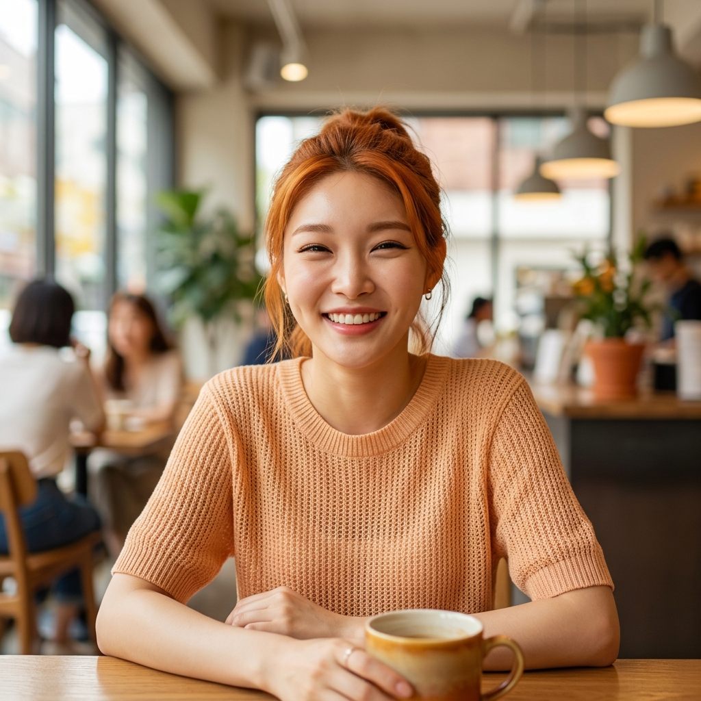 카메라를 향해 미소 짓고 있는 청하의 모습