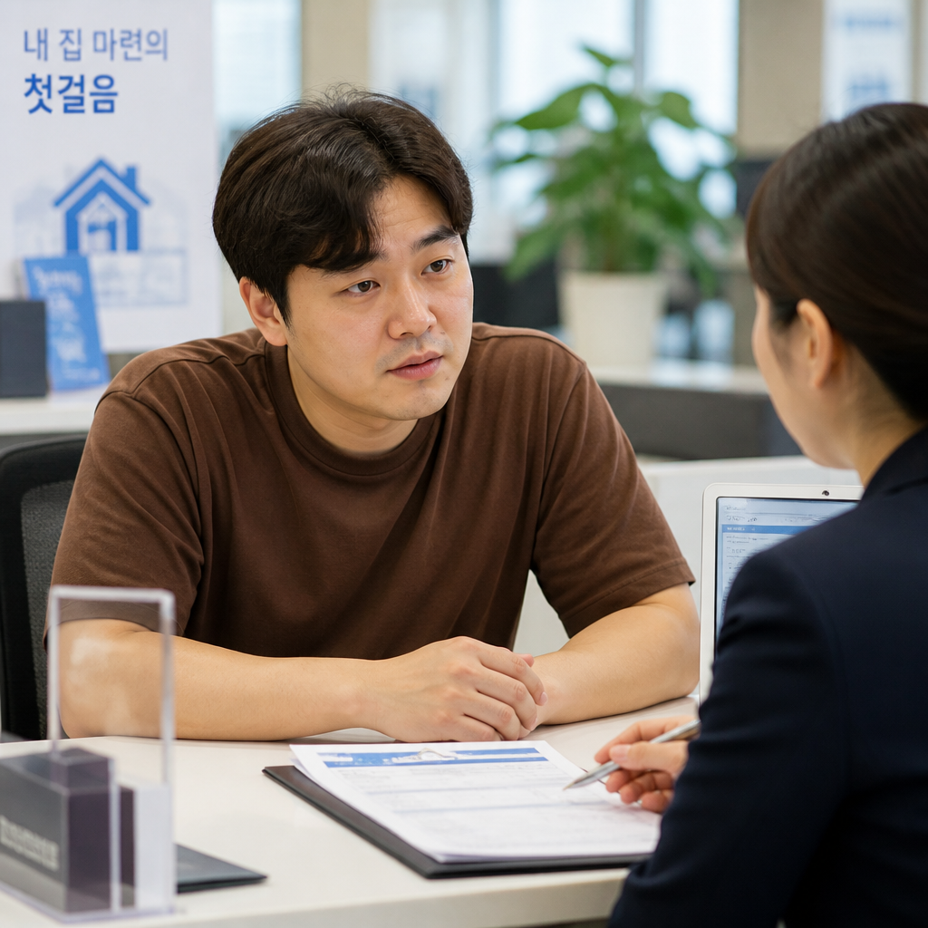 청약통장 전환 상담을 받는 청년의 모습