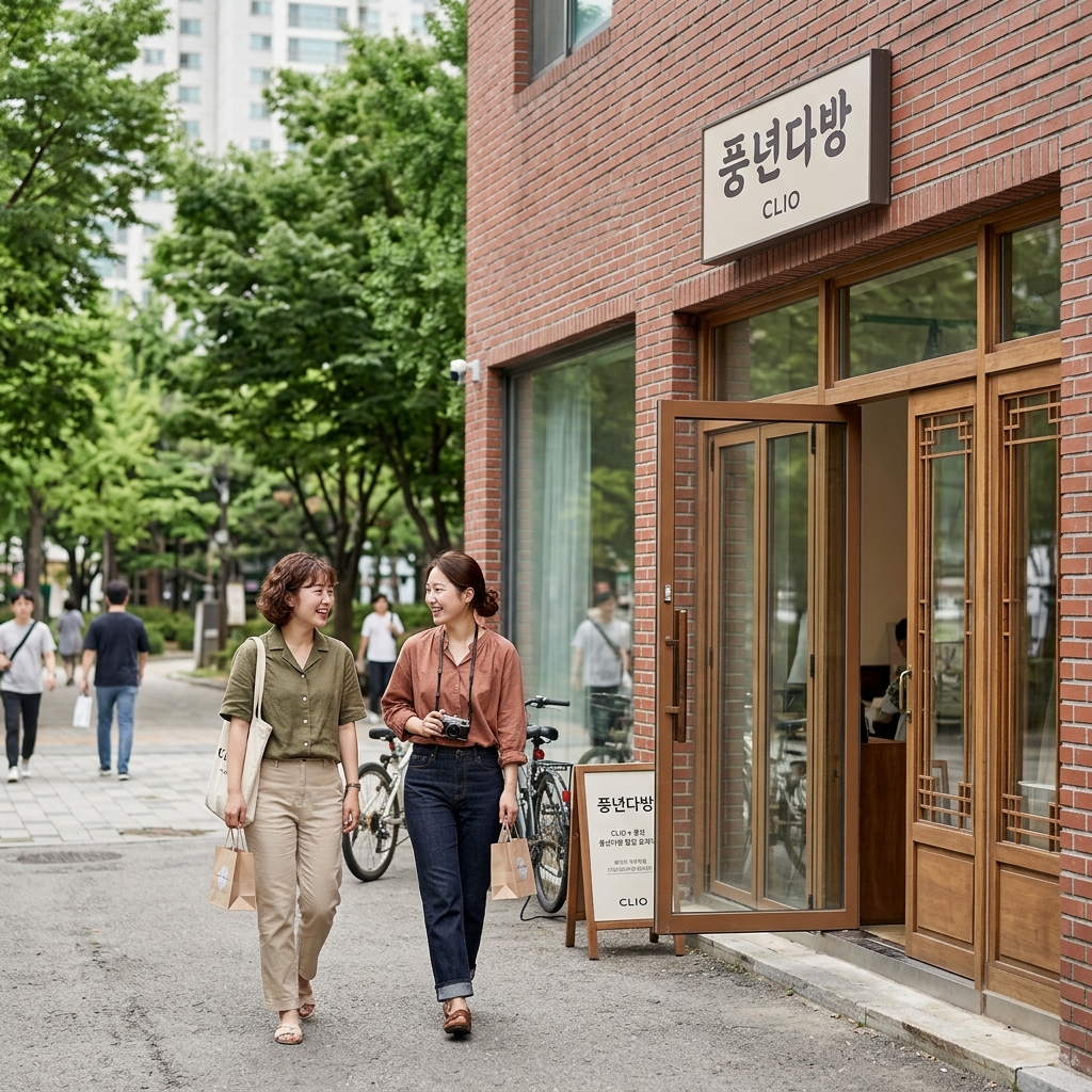 서울숲 클리오 풍년다방 팝업 외관 전경