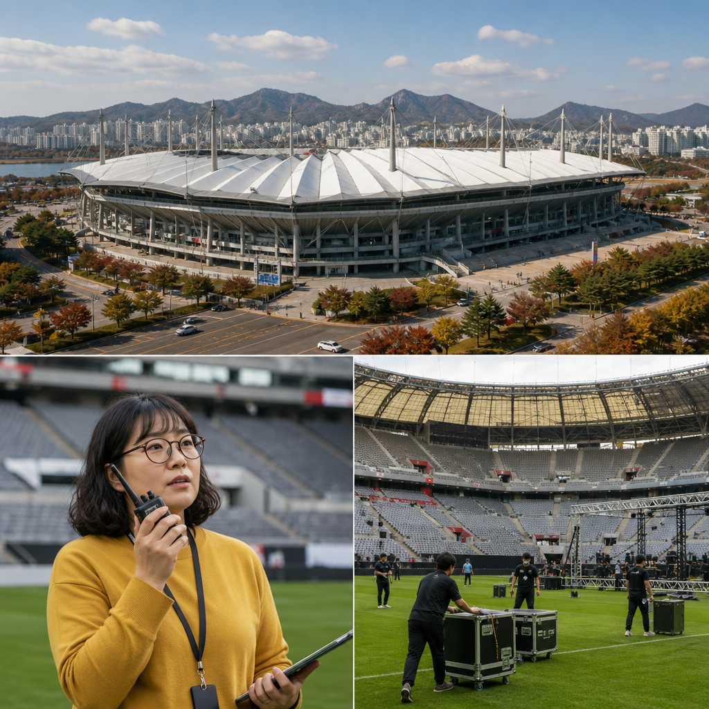 서울월드컵경기장 전경과 경기 준비 모습