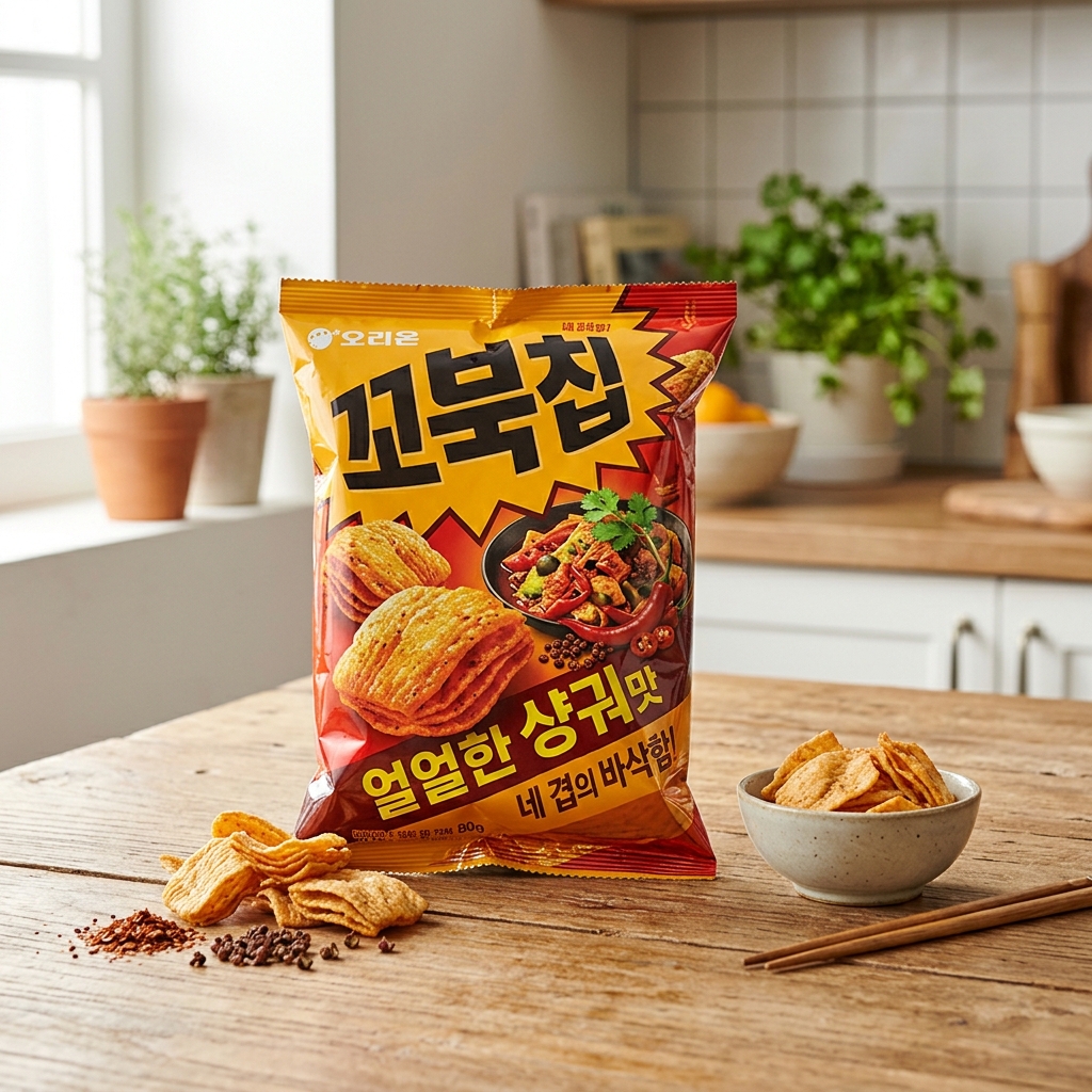 꼬북칩 얼얼한 샹궈맛 제품 패키지