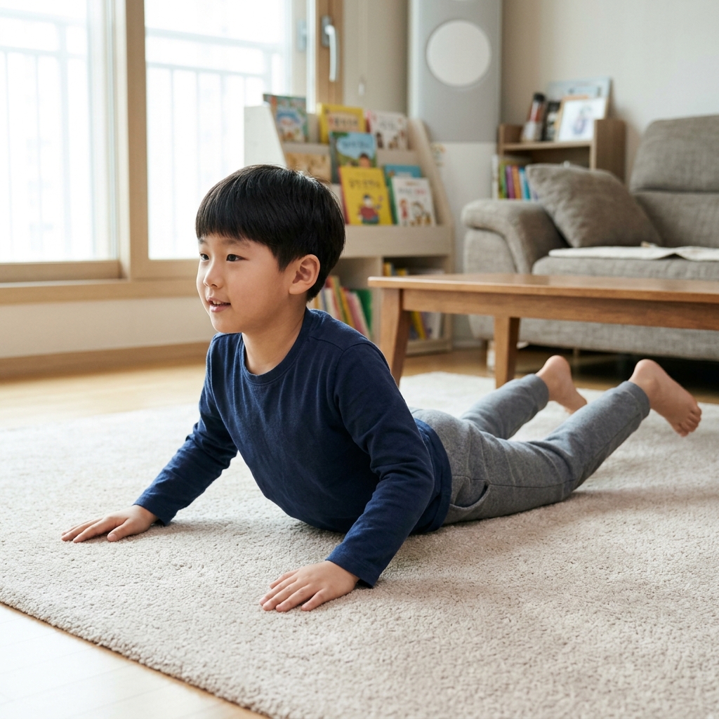 스마트폰 보느라 구부정해진 아이…집에서 하루 10분 자세 관리법